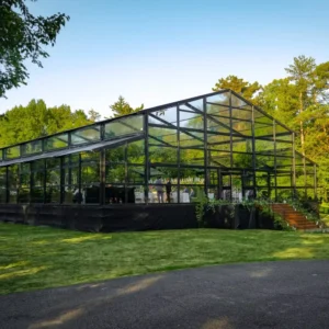 Outdoor Aluminum Marquee Party Wedding Event Tent Luxury Clear Commercial Black Frame Glass Atrium Tent Orangery Ceremony Tent