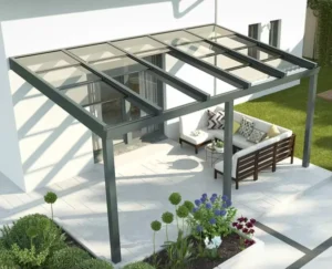 Outdoor Aluminum Patio Canopy Cover, Terrace Sun Shade Roof