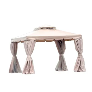 Outdoor Aluminum Pergola Pavilion with Polycarbonate Roof for Patio and Garden