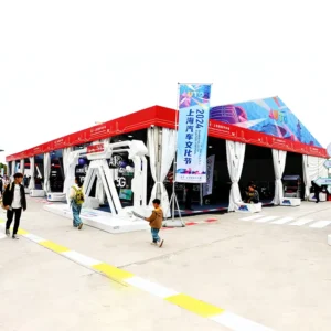 Outdoor Auto Show Display Tent Modular Spliced Open Entrance Marquee for City Automobile Culture Fair Interactive Booth Venue