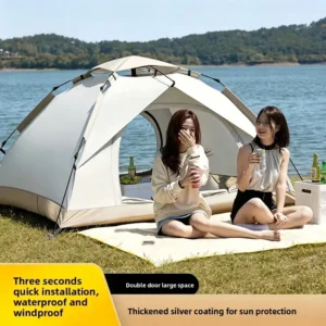 Outdoor Automatic Pop-Up Tent Fully Waterproof Sun-Proof Wind-Resistant Foldable Fiberglass Rod Four-Season Single-Layer