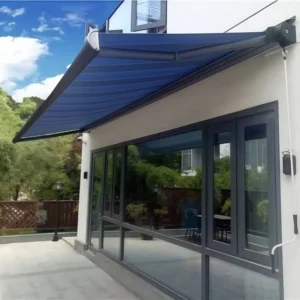Outdoor Cafe Patio Retractable Sun Awning Heavy Duty Wind Resistant Wall Mounted Canopy Commercial Hotel Restaurant Shelter