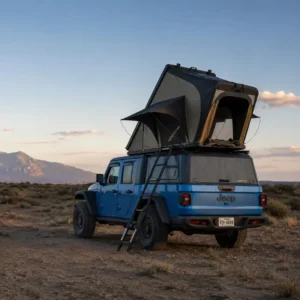 Outdoor Camping 1-3 Person Rooftop Tent, Hard Shell Aluminum, 4-Season Waterproof, Pickup Truck Tent