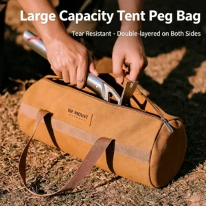 Outdoor Camping Accessory Storage Bag for Tent Ropes and Pegs, Tear-Resistant Cylindrical