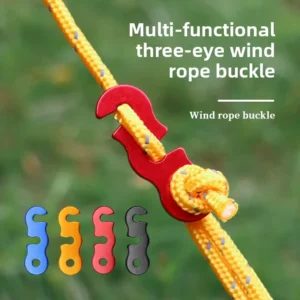 Outdoor Camping Aluminum Alloy Paracord Buckle, S-Shaped Three-Hole Open Small Size