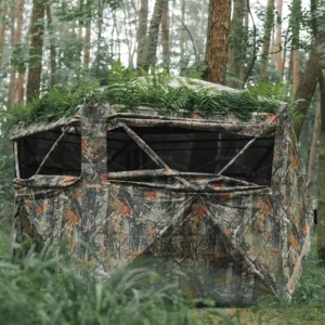 Outdoor Camping Camouflage Five-Point 270 Degree See-Through Bird-Watching Hunting Tent Foldable Waterproof CPAI-84 Fabric