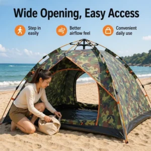 Outdoor Camping Dome Tent Fiberglass Automatic Portable Folding Waterproof One Bedroom Ready to Use All Season