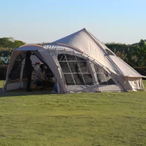 Outdoor Camping Four Season Double Layer Aluminum Alloy Windproof Rainproof Pyramid Yurt Tent 12 People UV Parties Weddings