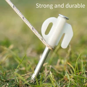 Outdoor Camping Ground Tent Pegs and Mallet Set with Screw Spike Hook Rope Buckle