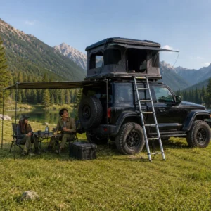 Outdoor Camping Hard Shell Roof Top Tent Large Space with Ladder for SUV Pickup Box Hard Shell Tent