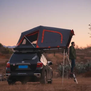 Outdoor Camping Heavy Duty XL Aluminum Hardshell Oxford Fabric Four-Season 3-4 Person Rooftop Folding Tent