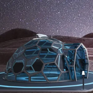 Outdoor Camping Hexagonal Glass Dome Igloo Tent Snowproof Rainproof and Insulated