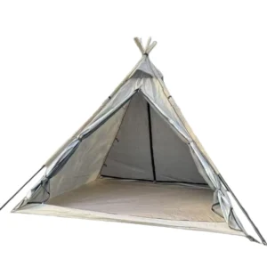 Outdoor Camping Indian Pyramid Tent Waterproof and Windproof Double-layer Door Curtain Quick-open Portable Camping Sunshade