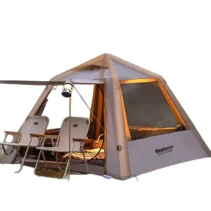 Outdoor Camping Inflatable Tent Automatic Inflate One Bedroom Four-season Rain/Sun Protection Portable 2-4 Persons Oxford Fabric