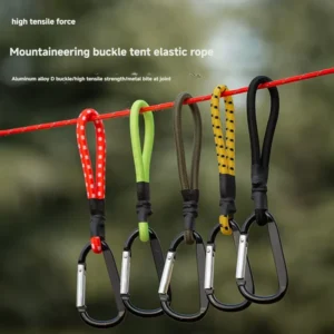 Outdoor Camping Rubber Waterproof Elastic Rope Storage Hook Tent Wind Rope Fixing Climbing Buckle Hanging Buckle