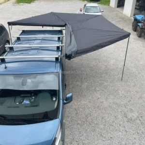Outdoor Camping SUV Side Awning Tent, 270-Degree, Left-Side Install, Black, 420D Oxford Cloth