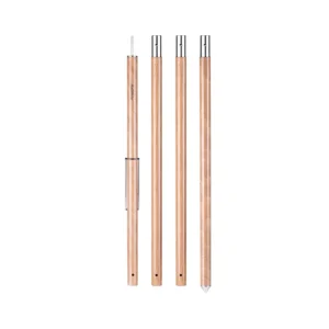 Outdoor Camping Tent Accessories 2.4m 2.8m 4 Section Aluminum Alloy Wood Pattern Tent Pole