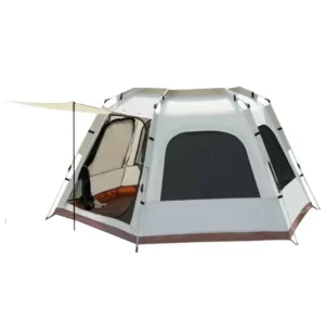 Outdoor Camping Tent Portable Double Layer Four-Season Hexagonal Design with Mosquito Net Moisture-Proof One Bedroom Living Room