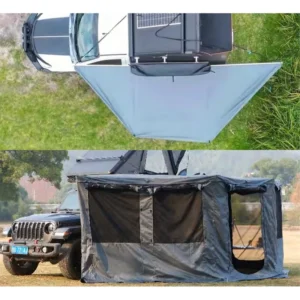 Outdoor Camping Vehicle Roof Tent Aluminum Alloy Windproof and Rainproof 180 degree Fan shaped Tent