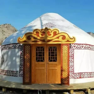 Outdoor Camping Wooden Mongolian Yurt Tent