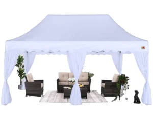 Outdoor Canopy Patio Pop up Canopy Tent with Curtain 10×20 Event