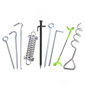 Outdoor Canopy UV Shaped Ground Spike Spring Camping Tent Fixing Bolt Lifting Ring Ground Stake Insertion Accessory
