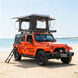 Outdoor Car Rooftop Hard-shell Tent Foldable 280G Polyester Cotton SUV Quick Automatic Opening 1-2