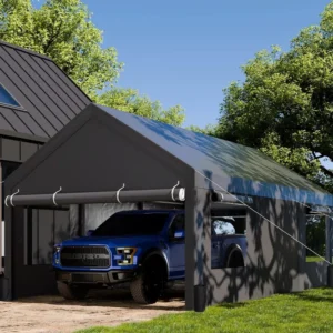 Outdoor Carport Tent 13*20 ft With Two Removable Sidewalls Garage Carport