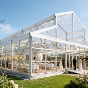 Outdoor Clear Event Tent with Aluminum Alloy Frame Transparent PVC Canopy for Wedding Reception Birthday Party Corporate Banquet