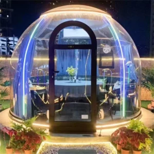 Outdoor Clear Geodesic Dome Tent with Bathroom for Glamping Hotel