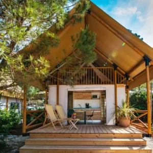 Outdoor Commercial Safari PVC Tent 2 Bed Room Tent From China Manufacturer Large Duplex Glamping Resort House