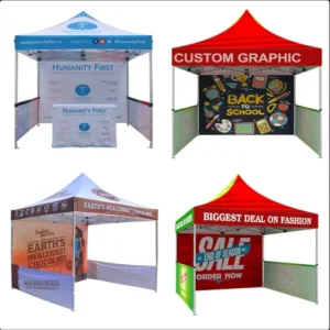 Outdoor Custom Logo Eco Friendly Event Tent Promotion for Folding Tent Adjustable Height Easy Assembly Aluminum Steel Frame