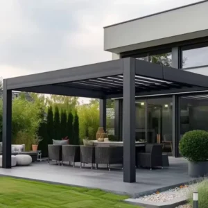 Outdoor Customized Modern Eco-Friendly Anti-Corrosion Waterproof Bioclimatic Aluminium Louvre Pergola for Villa and Park
