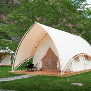 Outdoor Desert Sailing Shape Double Layer Four Season Waterproof Camping Safari Glamping Tent with One Bedroom & Living Room