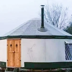 Outdoor Dome Yurt Tent with Wooden House Structure