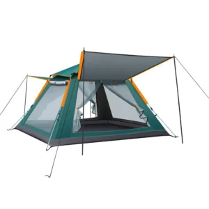 Outdoor Double-Layer Oxford Waterproof Automatic-Opening Four-Season Foldable Camouflage Tent for Camping and Picnics