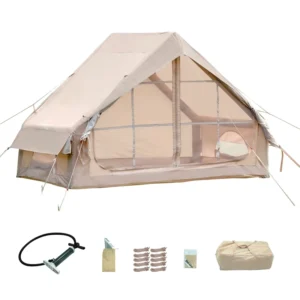 Outdoor Family Double Layer Four Season Inflatable Camping Tent 2x3m Waterproof Oxford Fabric Quick Automatic Opening Portable