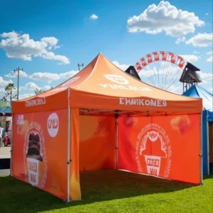 Outdoor Folding Canopy Tent 600D Oxford Fabric Aluminum Frame Waterproof UV Resistant Fire Retardant Advertising