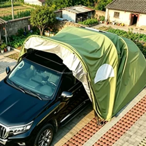 Outdoor Folding Carport Heavy Duty Retractable Car Garage Canopy Waterproof Sunshade Shield Mobile Parking Tent Vehicle Cover