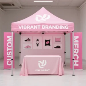 Outdoor Folding Custom 10×10 Aluminum Gazebo Canopy Tent for Trade Shows and Events, Pink