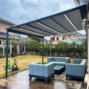 Outdoor Folding Rainproof Tent-Style Villa Electric Sunshade Awning Canopy