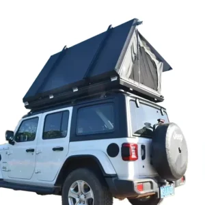 Outdoor Four-Season Aluminum Side Open Hard Shell Roof Top Tent with Ripstop Fabric and Ladder