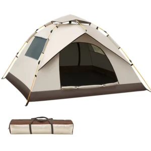 Outdoor Four Season Camping Tent 2-3 Person Waterproof Oxford Single Layer Quick Automatic Opening Family Big