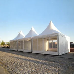 Outdoor Four-Season Modern 5x5m PVC Aluminum Fabric Tent with Sidewalls for Events and Weddings for 100 People
