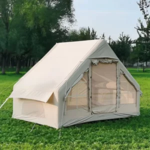 Outdoor Four-season Portable Camping Inflatable Tent 3-4 Person Single Layer Oxford Cloth PVC 3000+mm Waterproof Rainproof Quick