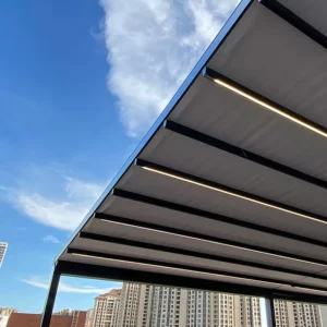 Outdoor Garden Electric Folding Canopy Courtyard Terrace Aluminum Alloy Retractable Rain Shelter
