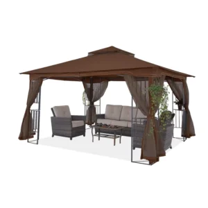 Outdoor Garden Patio Yard Steel Large Gazebos Tent Canopy with Bug Net
