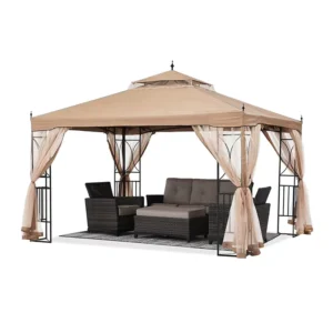 Outdoor Garden Pop-Up Gazebo Canopy with Mosquito Netting Pavilion Pergola Tent