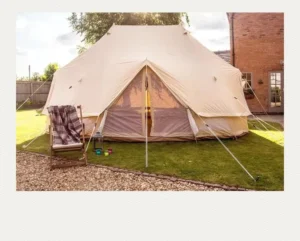 Outdoor Glamping 3m-7m 4-Season 5-12-Person Family Canvas Cotton Bell Tent