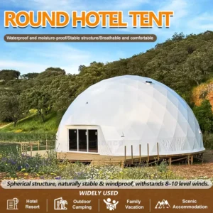 Outdoor Glamping PVC Geodesic Round Dome Tent Prefab House Resort Hotel Home Camping